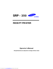 Samsung SRP - 350 Operator's Manual