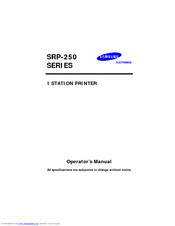 Samsung SRP-250 Series Operator's Manual
