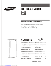 Samsung RA 18 Owner's Instructions Manual