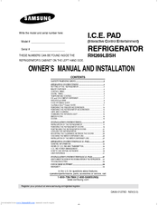 Samsung I.C.E. PAD RH269LBSH Owner's Manual And Installation