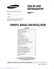 Samsung RM255LABP Owner's Manual And Installation