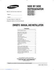 Samsung RS257BA Series and Owner's Manual And Installation