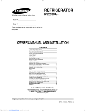 Samsung RS2630AWW Owner's Manual And Installation