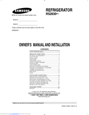 Samsung RS2630SH Manuals | ManualsLib