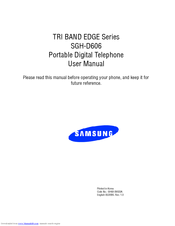 Samsung SGH-D606 User Manual