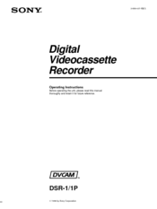 Sony DSR-1 Operating Instructions Manual