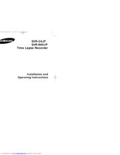 Samsung SVR-24JP Installation And Operating Instructions Manual