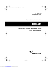 Radio Shack TRC-445 Owner's Manual