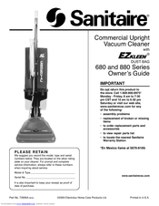 Sanitaire 880 Series Owner's Manual