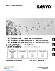 Sanyo RCS-SH80UA.WL Instruction Manual