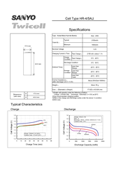 Sanyo Twicell HR-4/5AU Specifications