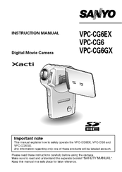 Sanyo Xacti VPC-CG6 Instruction Manual