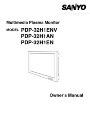 Sanyo PDP-32H1AN Owner's Manual
