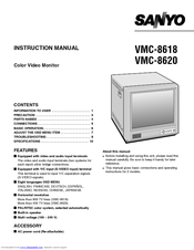 Sanyo VMC-8620 Instruction Manual