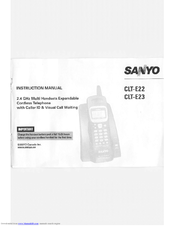 Sanyo CLT-E23 Instruction Manual