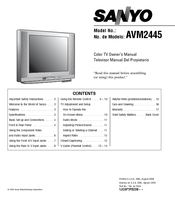 Sanyo AVM2445 Owner's Manual