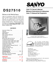 Sanyo DS27510 Owner's Manual