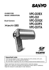 Sanyo VPC-CS1 Manual For Basic Operation