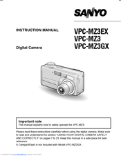 Sanyo VPC-MZ3GX Instruction Manual