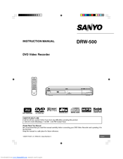 Sanyo DRW500 - Slim DVD Recorder/Player Instruction Manual
