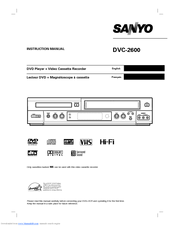 Sanyo DVC-2600 Instruction Manual
