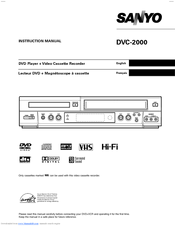 Sanyo DVC-2000 Instruction Manual