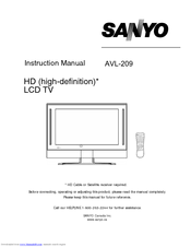 Sanyo AVL-209 Instruction Manual