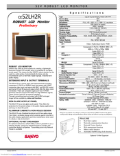 Sanyo CE52LH2R Specification Sheet