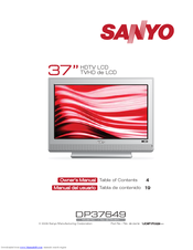 Sanyo DP37649 Owner's Manual