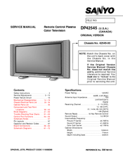 Sanyo DP42545 Service Manual