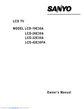 Sanyo LCD-32E30A Owner's Manual