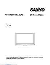 Sanyo LCD-37XR9SDA Instruction Manual