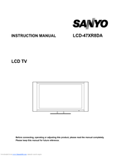 Sanyo LCD-47XR8DA Instruction Manual