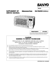 Sanyo EM-P842WS Service Manual Supplement