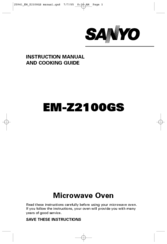 Sanyo EM-Z2100GS Instruction Manual & Cooking Manual