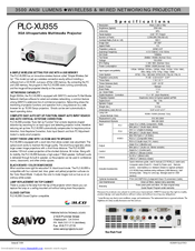 Sanyo 3500 ANSI LUMENS PLC-XU355 Specifications