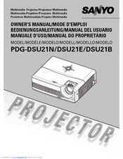Sanyo PDG-DSU21B Owner's Manual