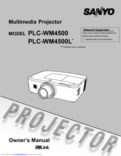 Sanyo PLC-WM4500/L - 4500 Lumens Owner's Manual