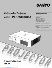 Sanyo WXU700 - WXGA LCD Projector Owner's Manual