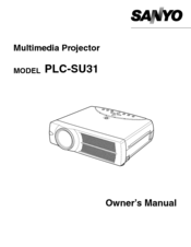Sanyo PLC-SU31 Owner's Manual