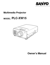 Sanyo PLC-XW15 Owner's Manual