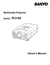 Sanyo PLV-60 Owner's Manual