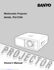 Sanyo PLV-Z700 Manuals | ManualsLib