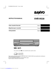 Sanyo VHR-H530 Instruction Manual