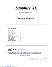 Audio Concepts Sapphire XLs Owner's Manual