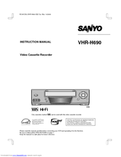Sanyo VHR-H690 Instruction Manual