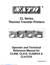SATO CL608VA Operator And Technical Reference Manual