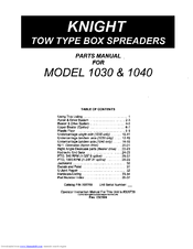 Knight KNIGHT 1030 Parts Manual