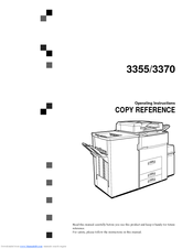Savin 3370 Copy Reference Manual