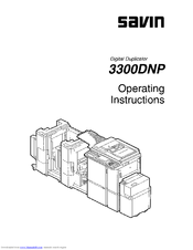 Savin 3300DNP Operating Instructions Manual